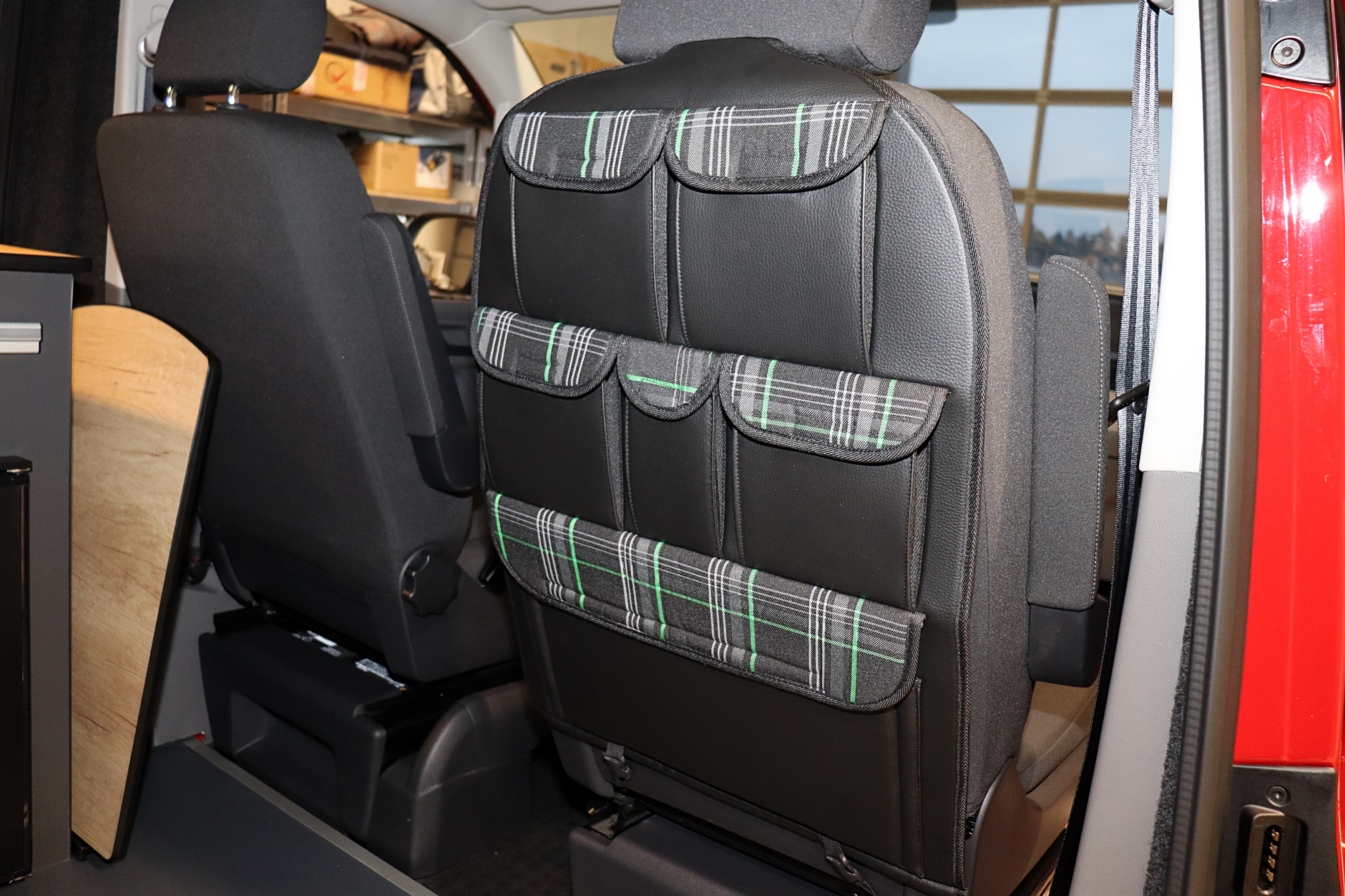 Rücksitztasche Sitz Organizer aus Filz passend für VW T5 T6 Anthrazit